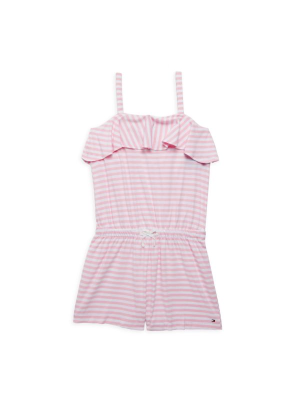 Tommy Hilfiger Girl's Striped Flounce Romper